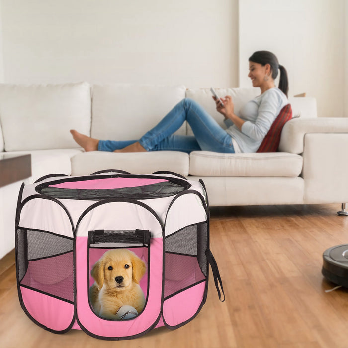 Foldable Pet Playpen Tent – Portable Indoor Outdoor Dog & Cat Enclosure
