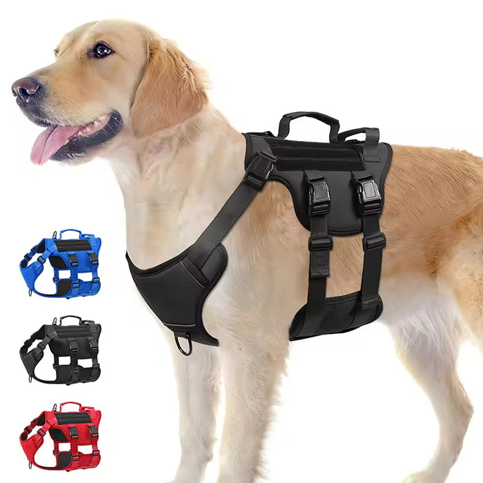 Tactical Dog Harness – No Pull Adjustable Military Vest with Dual Handles