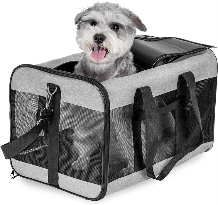 Foldable Pet Carrier Bag for Cats & Dogs Breathable Travel Handbag