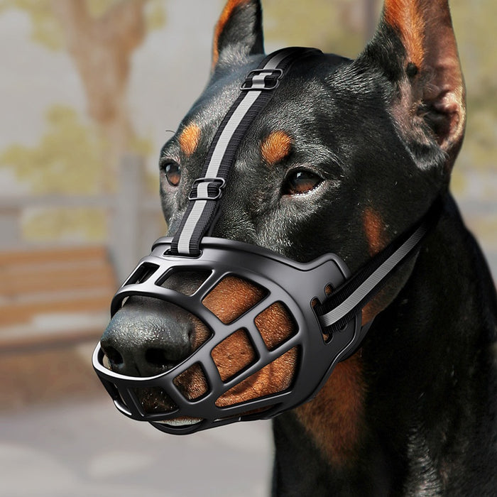 Adjustable Dog Muzzle – Anti Bite Reflective Mouth Guard for All Sizes