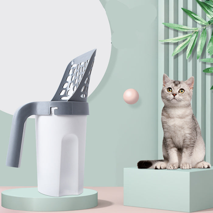 Cat Litter Scoop with Waste Bin – Easy Clean Litter Scooper with Bag Holder
